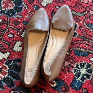 Vince Camuto tan leather almond toe loafer